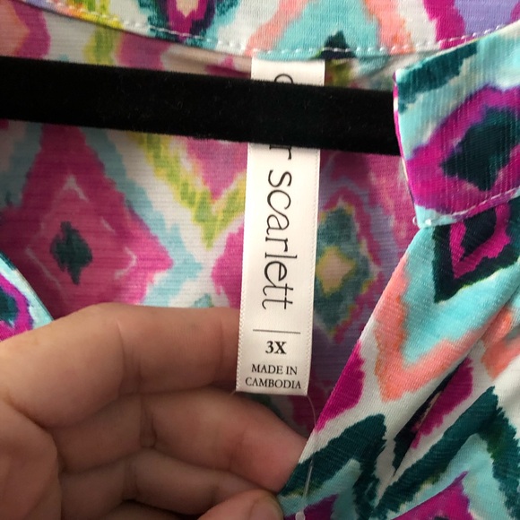 New w/tags Dear Scarlett Lizzy Top, wrinkle free - size 3x - Picture 3 of 5